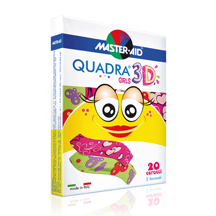 QUADRA 3D GIRLS Wundverband zwei Formen Sortiment (20 Stck.)