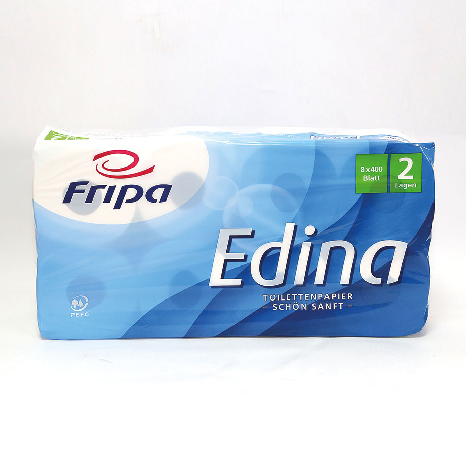 Fripa - Toilettenpapier Edina, 2-lagig (6 Pack à 8 x 400 Bl.)