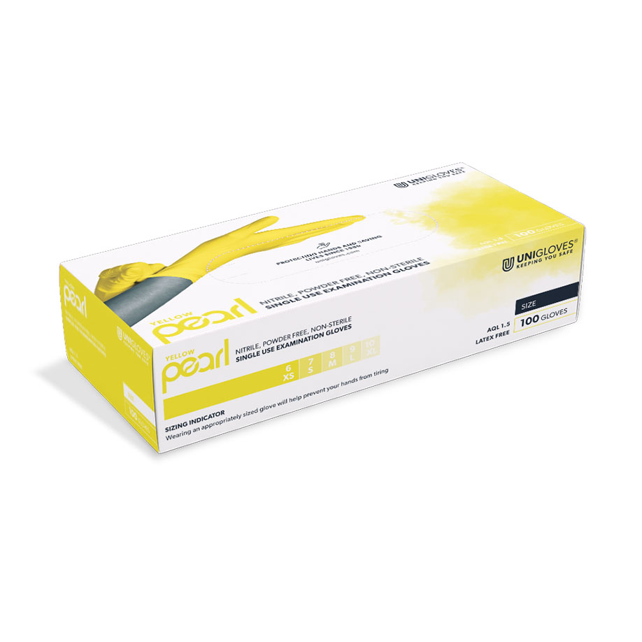 Yellow Pearl Nitril U.-Handschuhe Gr. M unsteril puderfrei gelb (100 Stck.)
