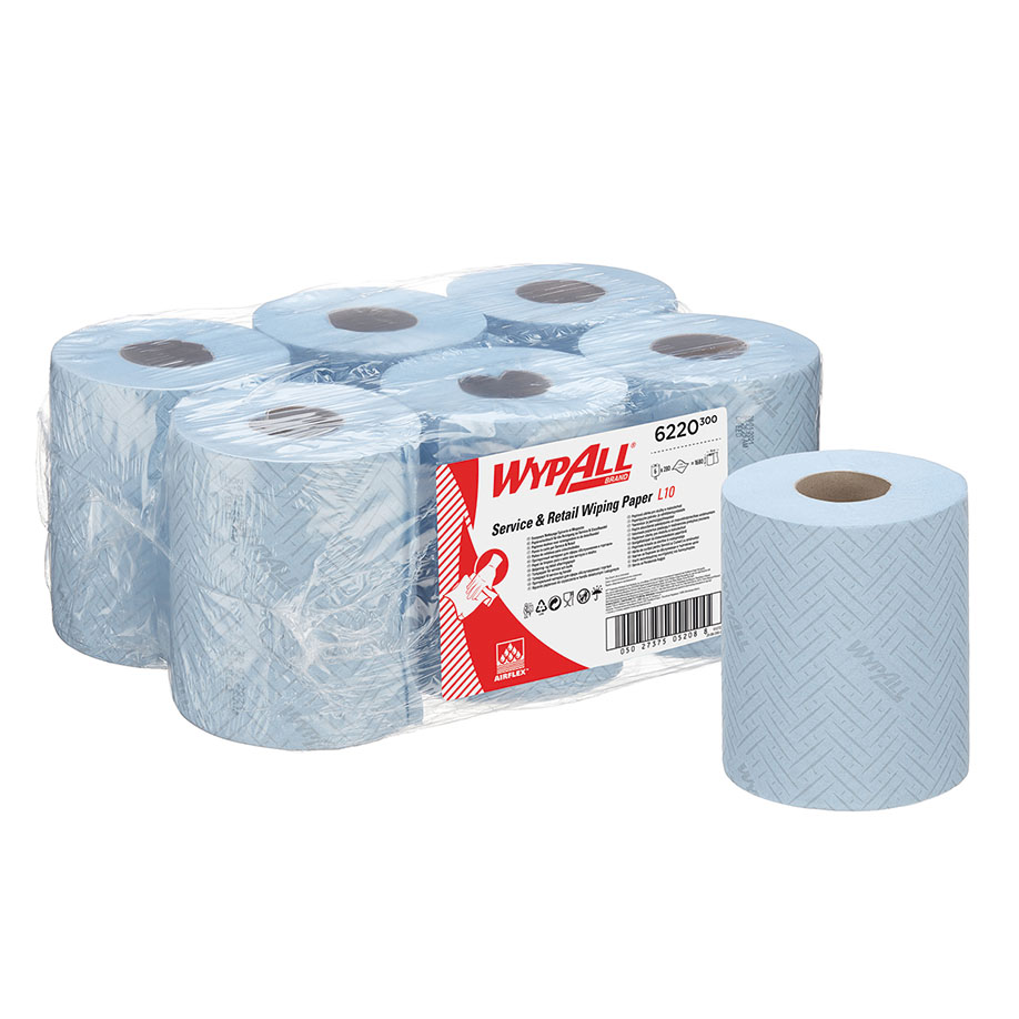 WYPALL Reach Papierwischtücher 1-lagig, blau, 38 x 18,3 cm (6 Rl. à 280 Bl.)