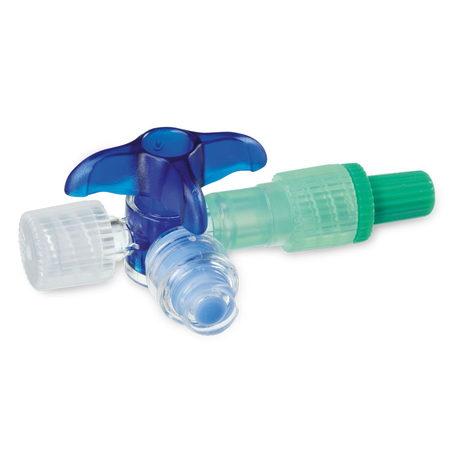 Discofix C-3 Dreiwegehahn blau steril, mit Safeflow-Ventil