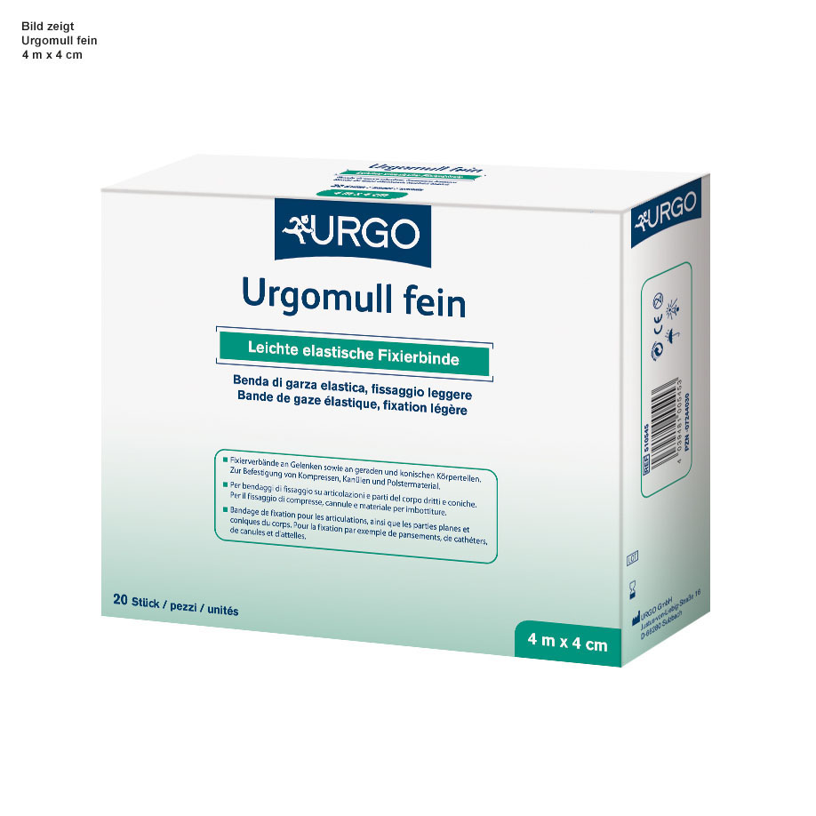 Urgomull fein Fixierbinden, weiß, 4 m x 6 cm (100 Stck.)
