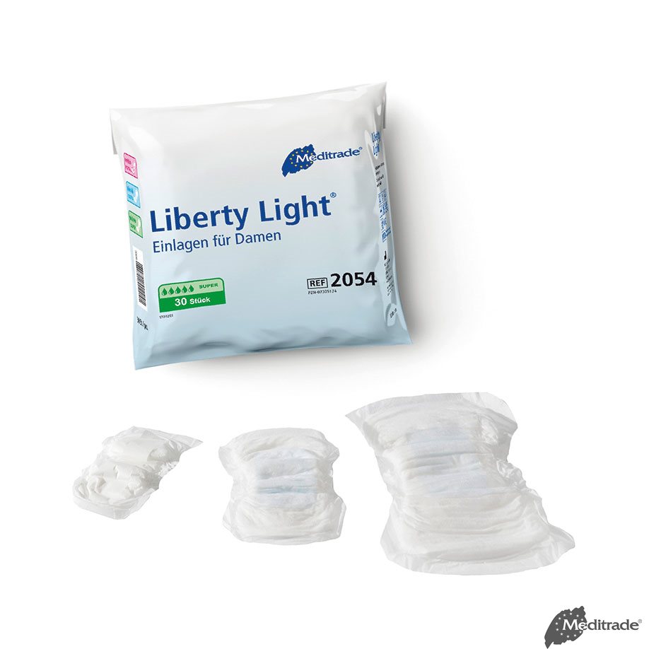 Liberty Light Super Inkontinenzvorlagen grün, 43 x 22 cm (5 x 30 Stck.)
