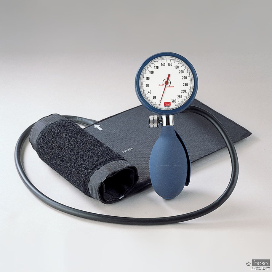 boso clinicus I Blutdruckmessgerät blau, Einschlauch m. Klettenmanschette, Ø 60mm