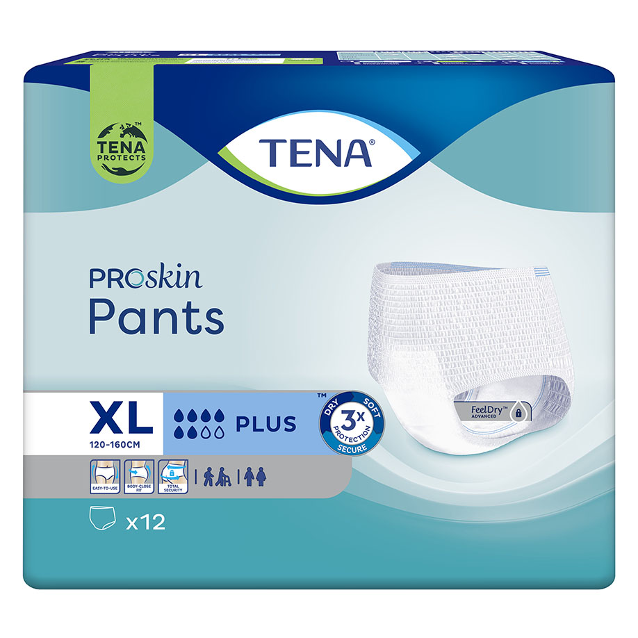 TENA ProSkin Pants Plus XL Einweghosen blau (4 x 12 Stck.)