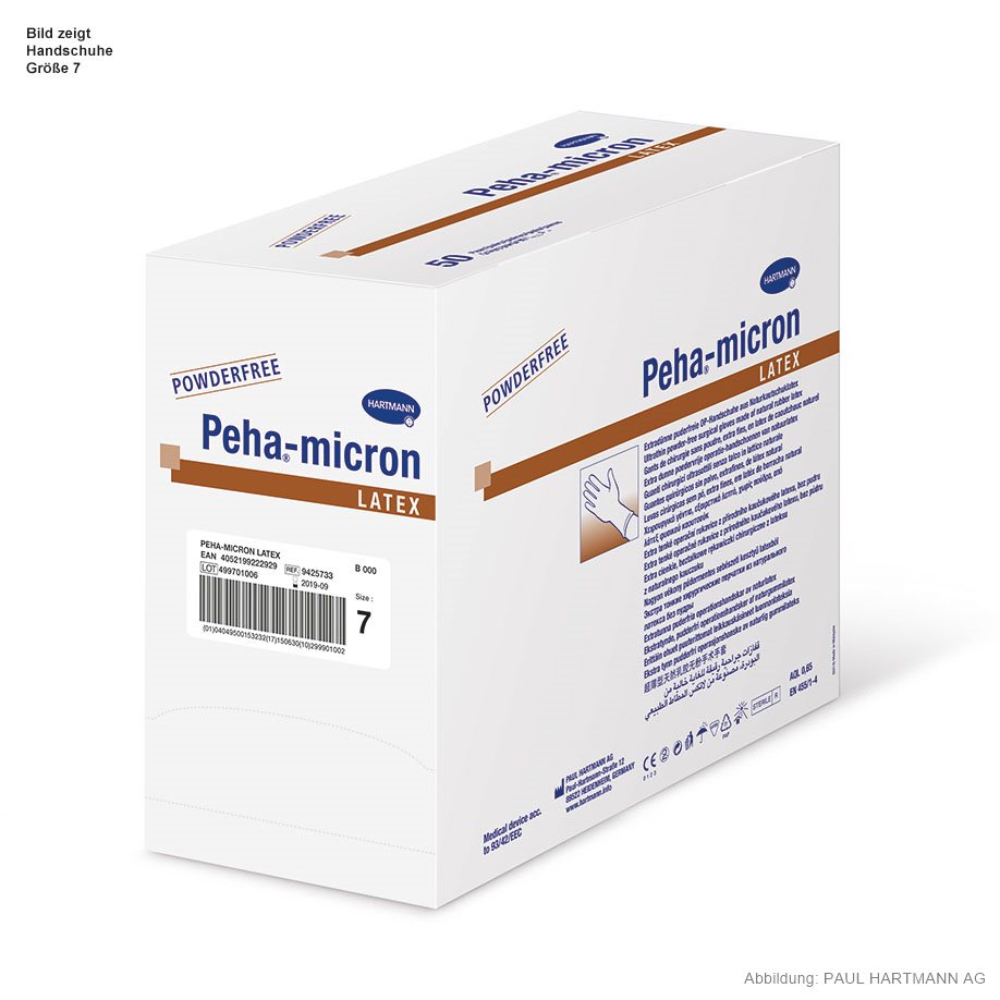 Peha-micron latex OP-Handschuhe powderfree, steril, Gr. 8 (50 Paar)
