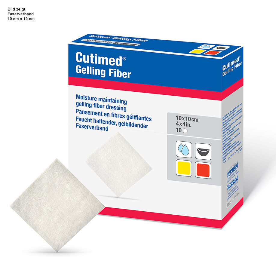 Cutimed Gelling Fiber Kompressen 10 x 10 cm, steril (10 Stck.)