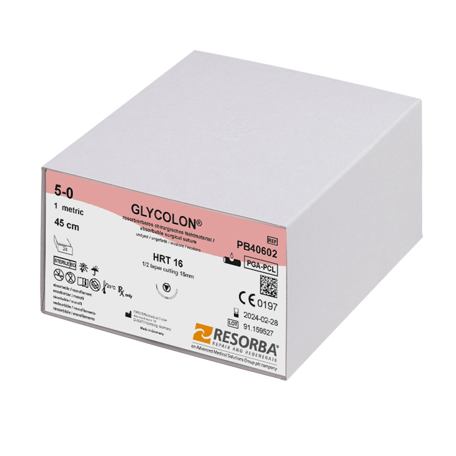 GLYCOLON HRT 16 5/0=1 violett, Nahtmaterial Fadenlänge 45 cm (24 Stck.)
