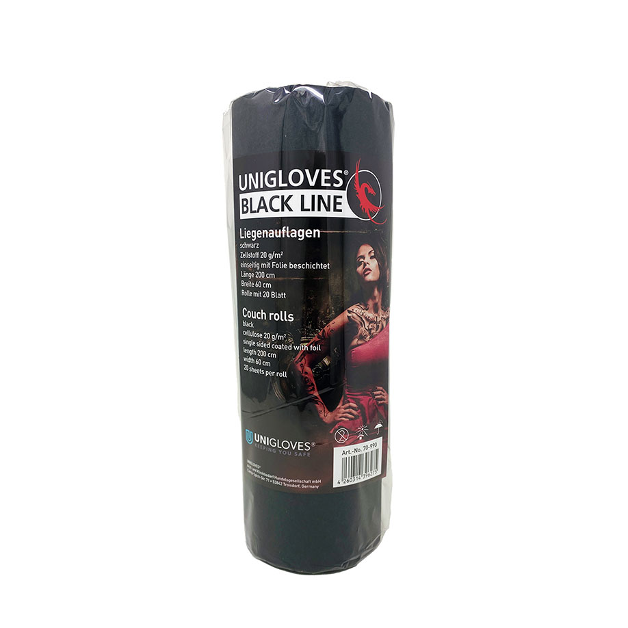 Unigloves Liegenauflage schwarz, 2-lagig, 60 cm x 200 cm