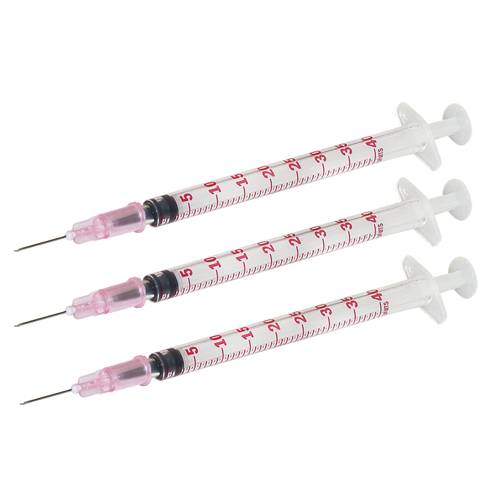 DISPOMED-Einmal-Spritzen 1 ml Insulin, U-40 mit Kanüle 0,33 x 13 mm (100 Stck.)