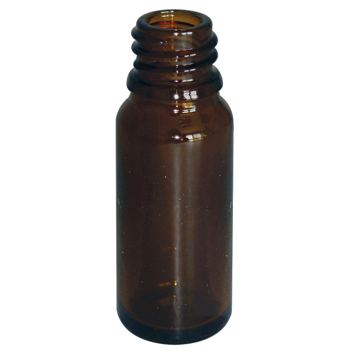 Tropfflasche 30 ml, Braunglas, mit Gewinde DIN 18, ohne Verschluss