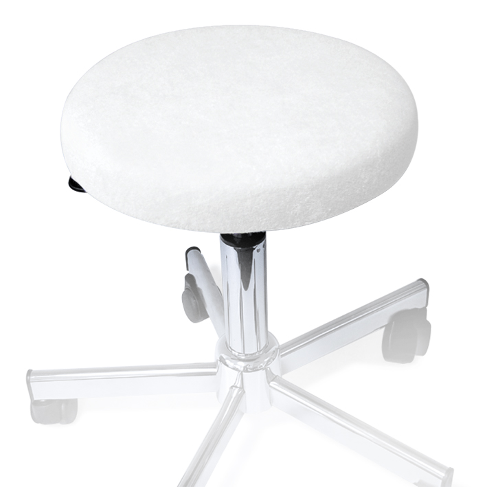Hockerbezug Frottee weiß für Hocker 40 bis 45 cm Ø