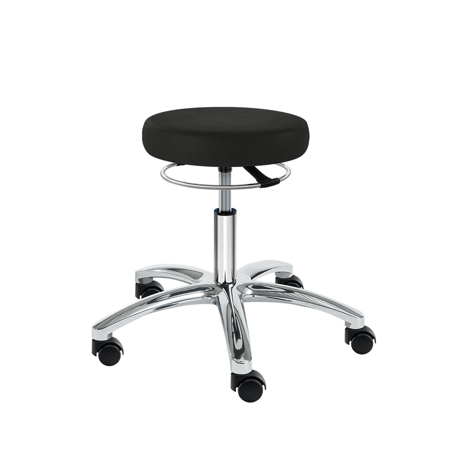 Drehhocker PENNY Corona Midi, schwarz, mit harten Rollen