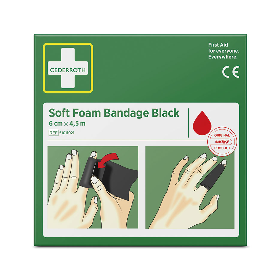 Cederroth Soft Foam Bandage Black selbstklebendes Pflaster 6 cm x 4,5 m