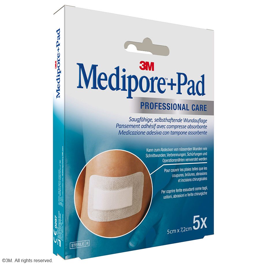3M Medipore + Pad Fertigverband, steril, 5 x 7 cm (5 Stck.)