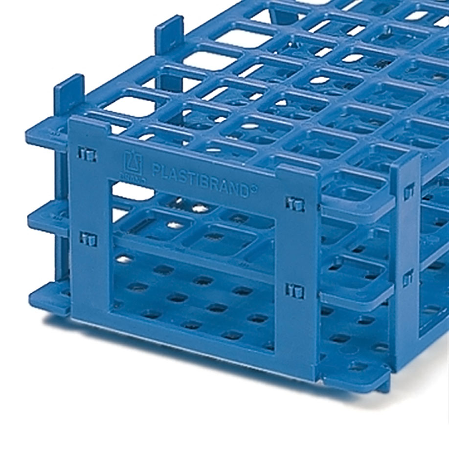 Reagenzglasgestell, PP, blau, für 55 Röhrchen bis Ø 18 mm