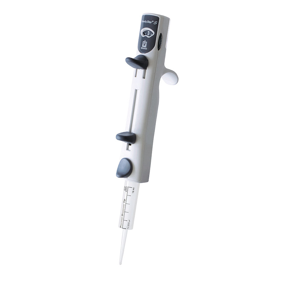 HandyStep S, inkl. Regalhalter zum Serienpipettieren