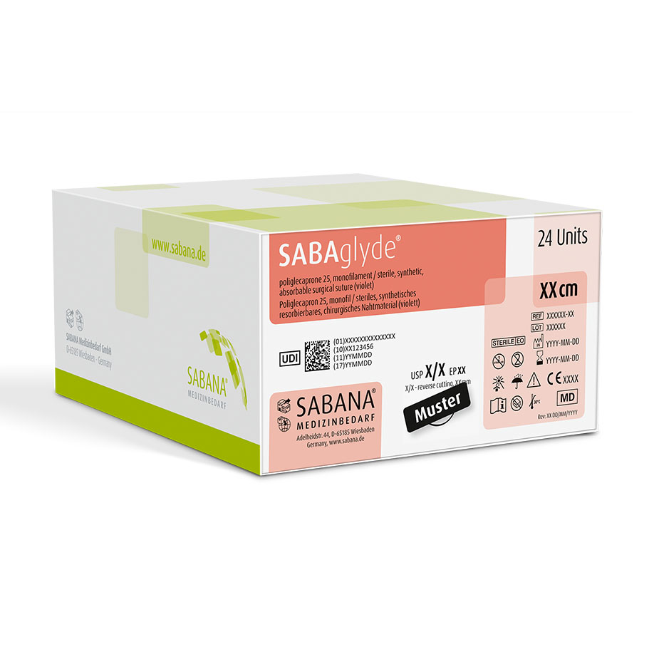 SABAglyde 4-0=1,5 ungefärbt monofil Nahtmaterial Fadenlänge 45 cm (24 Stck.)