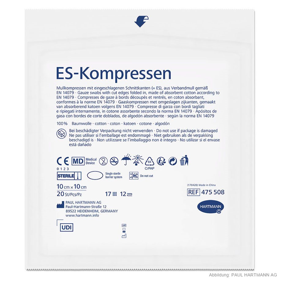 ES-Kompressen steril 12-fach 10 x 10 cm (5 x 20 Stck.)