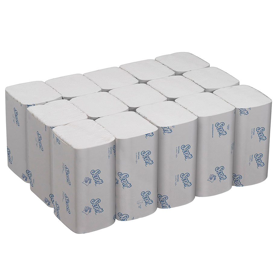 SCOTT ESSENTIAL Große Falthandtücher, 1-lagig weiß 31,5 x 20 cm (15 x 240 Bl.)