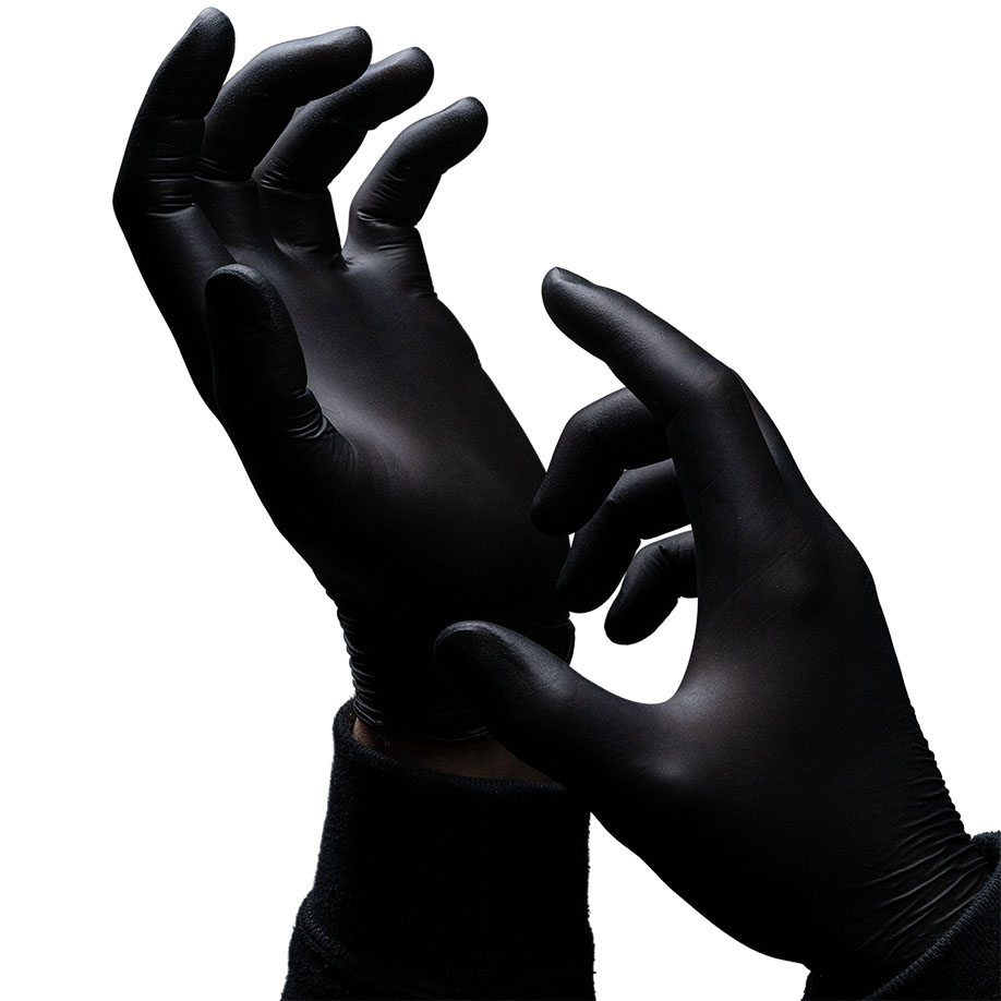 Nature Gloves Nitril U.-Handschuhe schwarz, Gr. L unsteril puderfrei