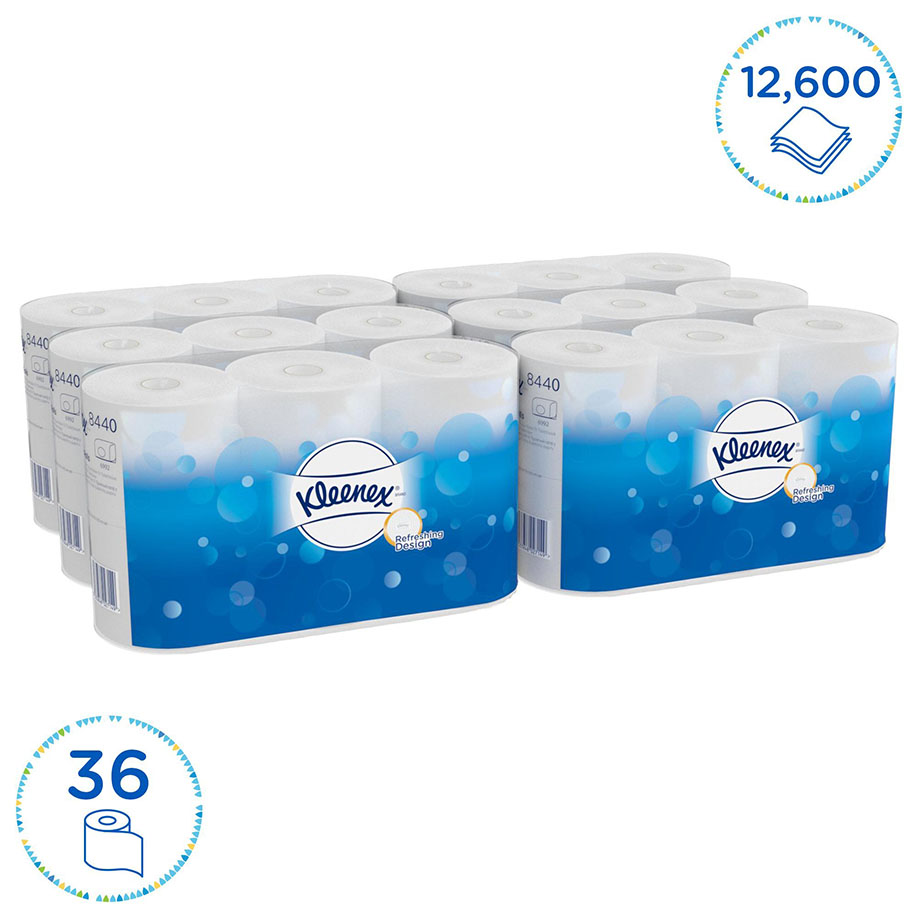 KLEENEX Toilet Tissue Standard, 3-lagig weiß (6 x 6 Rl. à 350 Bl.)