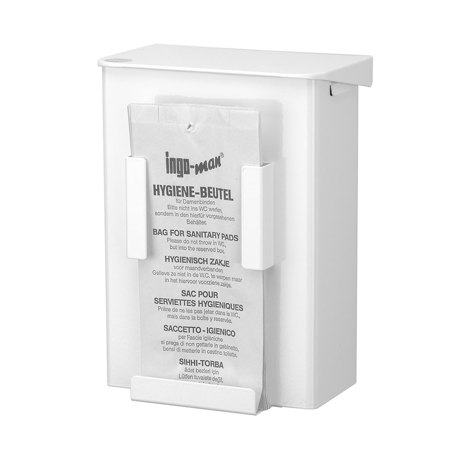 ingo-man Hygiene-Abfallbox 6 Ltr. AB6HB1P Aluminium pulverbeschichtet weiß