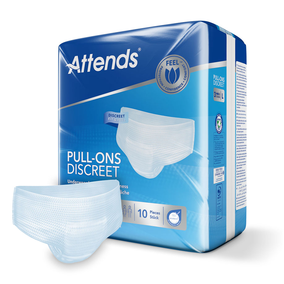 *Attends Pull-Ons discreet Underwear 3 L, Einmalhosen, weiß (10 Stck.) - ausser Handel - / Alternative: ATT 212776