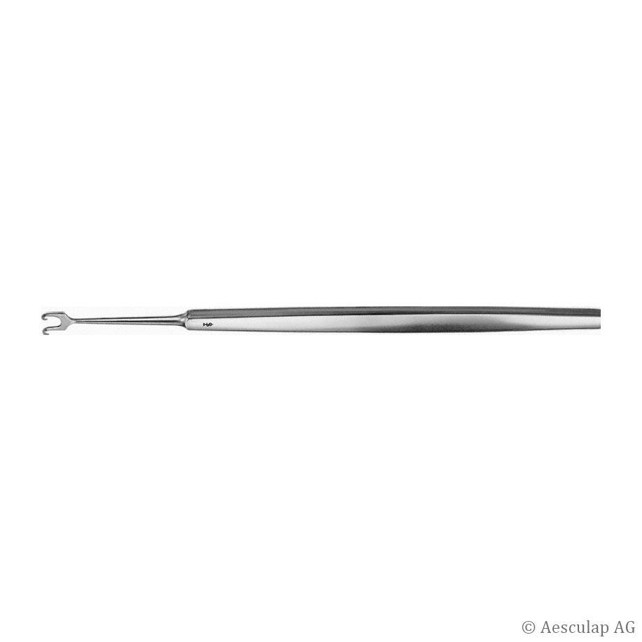 Irishäkchen, ROLLET Wundhaken, 13 cm, 2 Zinken, spitz, unsteril