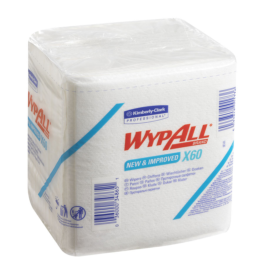 WYPALL X60 Wischtücher, 1-lagig, weiß, 31 x 32 cm (12 x 76 Bl.)