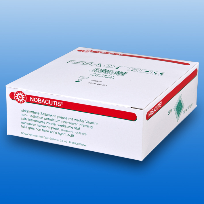 NOBACUTIS Salbenkompressen steril 7,5 x 7,5 cm (50 Stck.)