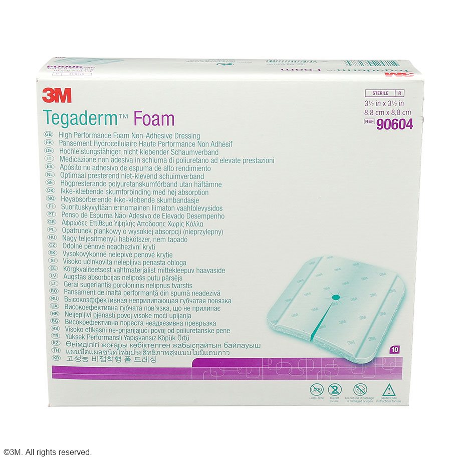 3M Tegaderm Foam Schaumverband nicht klebend, 8,8 x 8,8 cm (10 Stck.)