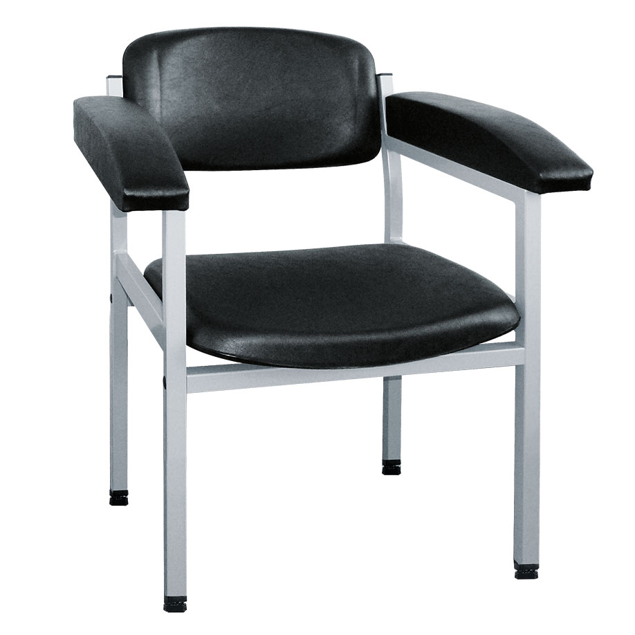 Blutentnahmestuhl ratiomed schwarz, Gestell weißaluminium