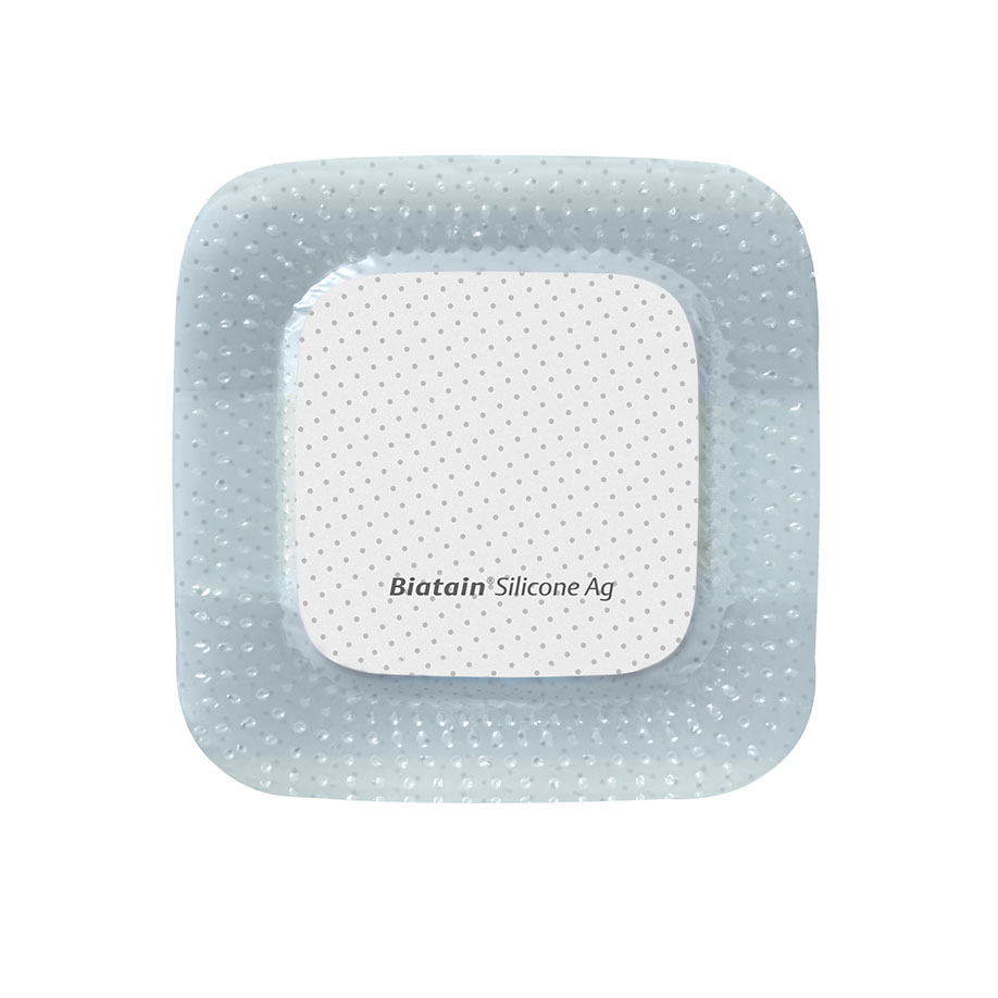 Biatain Silicone Ag Schaumverband 7,5 x 7,5 cm (5 Stck.)