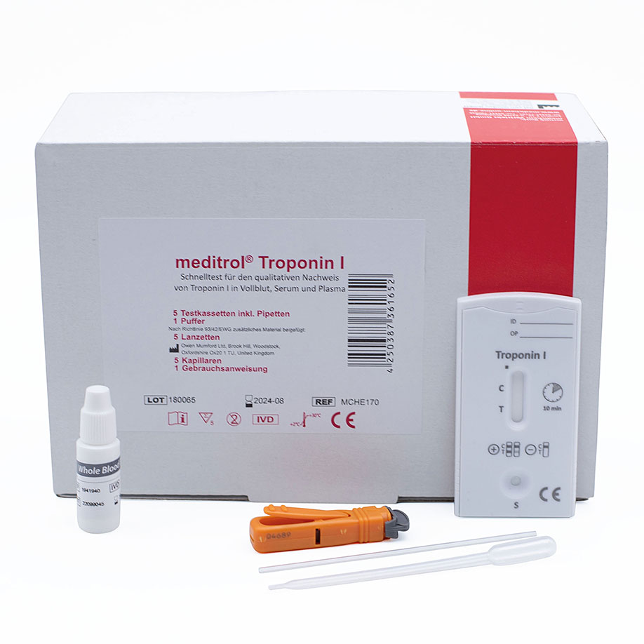 meditrol Troponin I (cTnl) Schnelltest inkl. Probepipetten (5 x 1 T.)