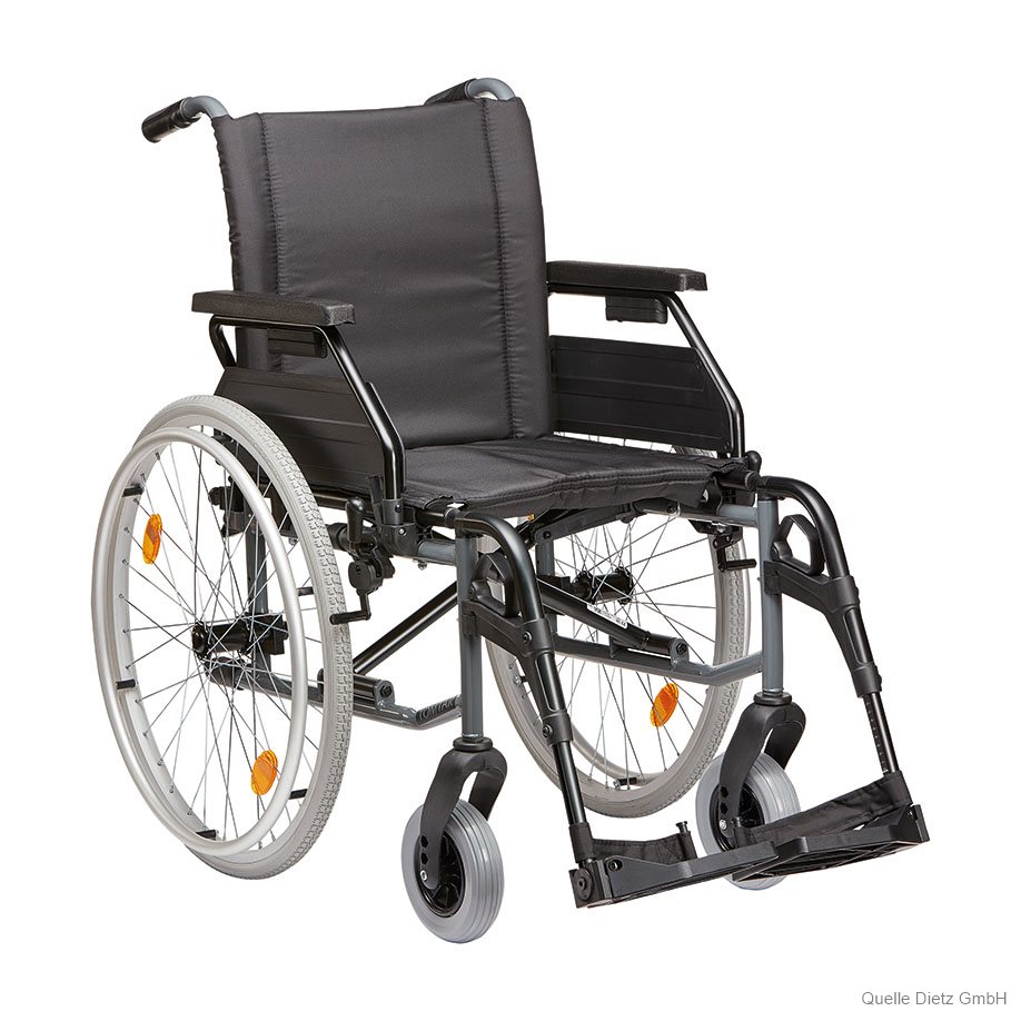 Standard-Faltrollstuhl TOMTAR MR-S Mangan Grey Metallic, Sitzbreite: 48 cm