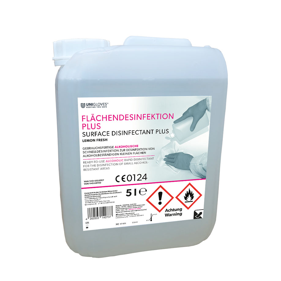 Unigloves Flächendesinfektion PLUS 5 Ltr., lemonfresh
