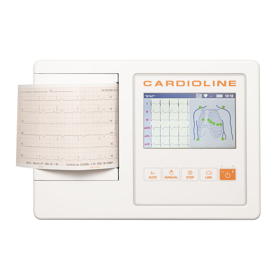 Cardioline Ruhe-EKG ECG100L 5""-Touchscreen-Farbdisplay, tragbar