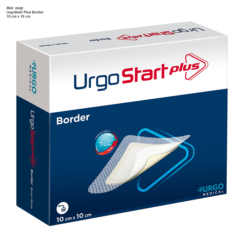 UrgoStart Plus Border Polyacrylatwund- verband 8 x 8 cm (10 Stck.)