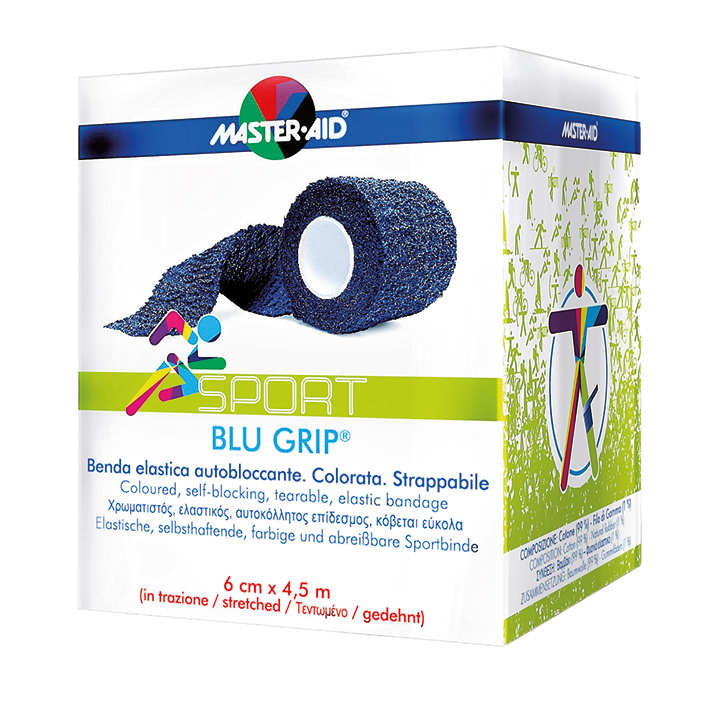 BLU GRIP MasterAid Haftfixierbinde blau 6 cm x 4,5 m