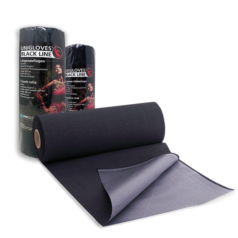 Unigloves Liegenauflage schwarz, 2-lagig, 60 cm x 200 cm
