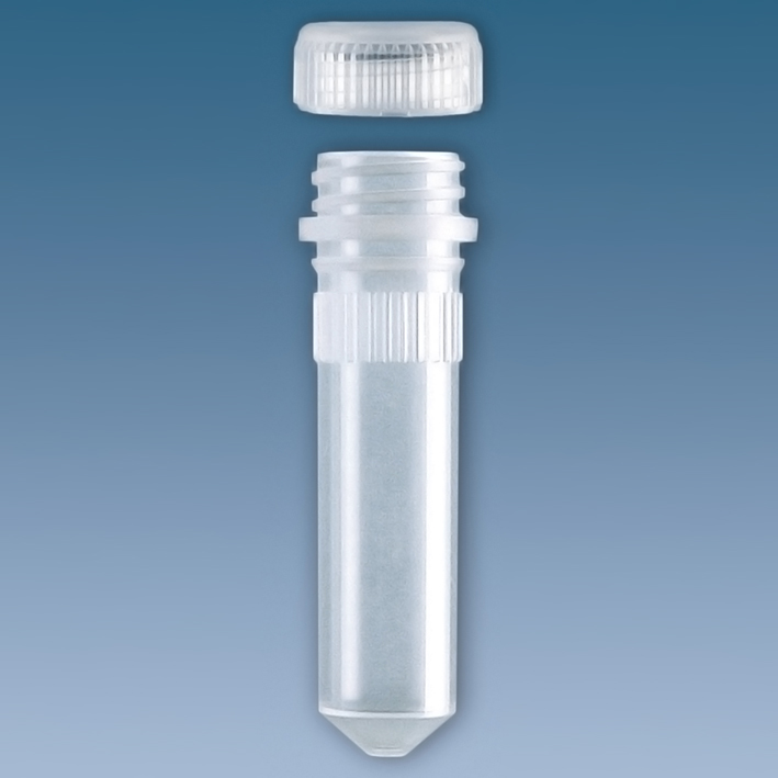 Mikro-PP-Röhrchen 2 ml, mit beiliegendem Schraubverschluss (500Stck)