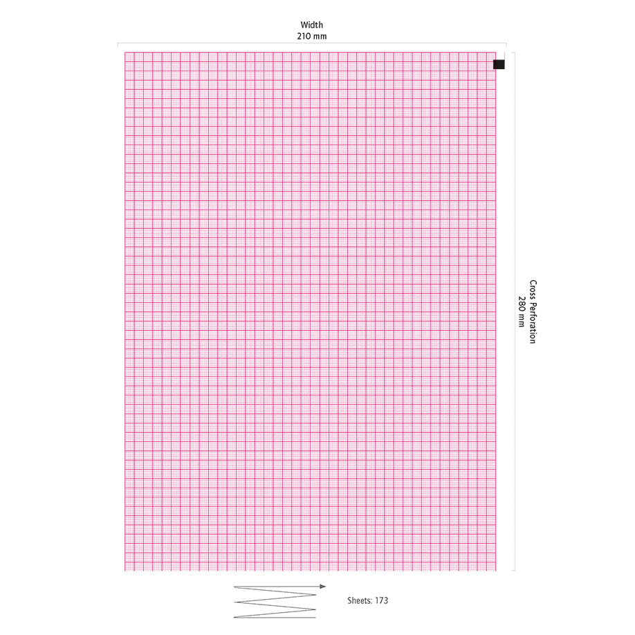 Schiller EKG-Papier Cardiovit AT-2/ AT-170, CS-200, 210 x 280 mm (180 Bl.)