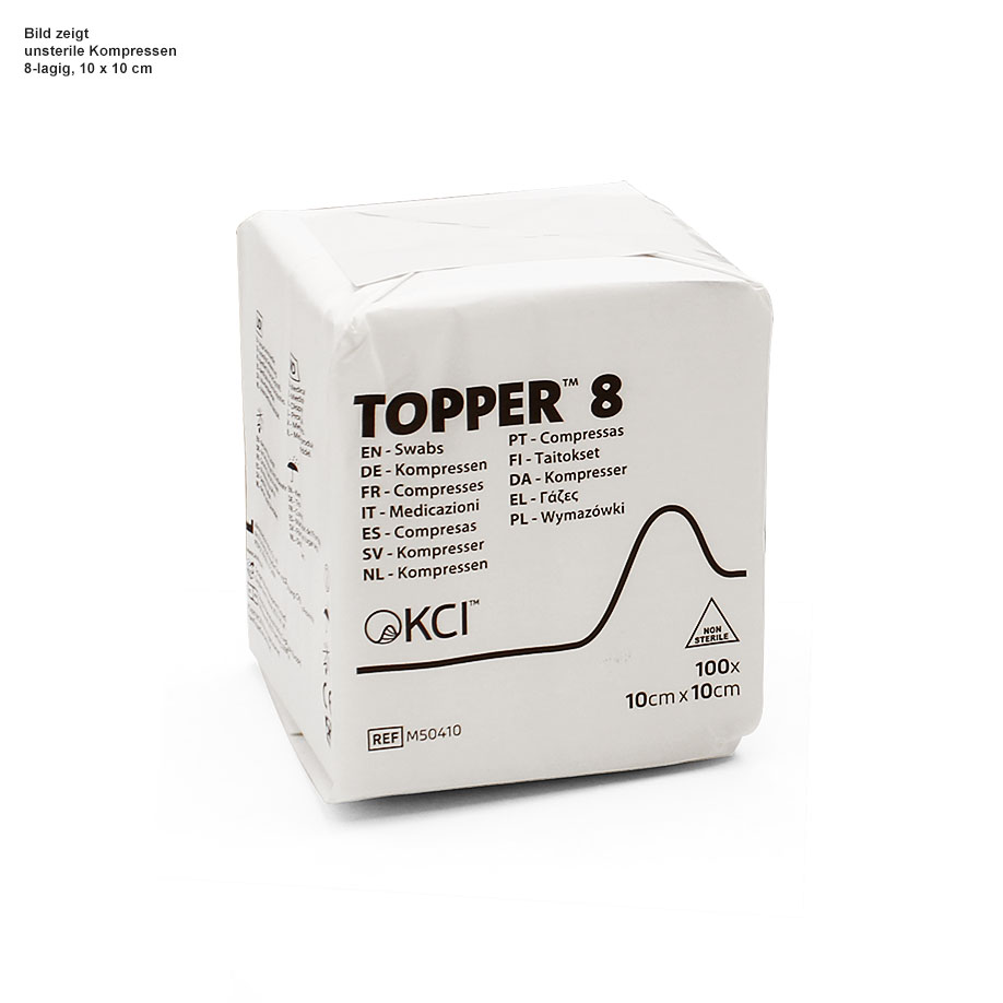3M Topper 8 Kompressen unsteril, 10 x 10 cm (100 Stck.)