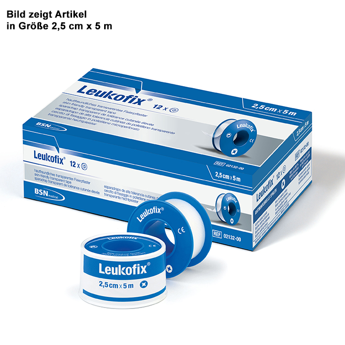 Leukofix Rollenpflaster im Schutzring, 5,0 m x 1,25 cm, transparent