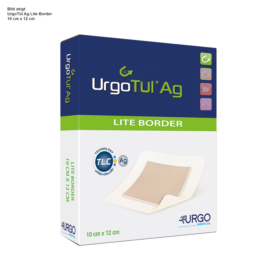 UrgoTül Ag Lite Border, 10 x 12 cm (10 Stck.)