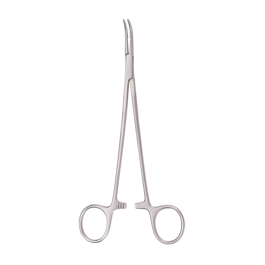 Präparierklemme nach Baby-Mixter, gebogen, 18.5 cm