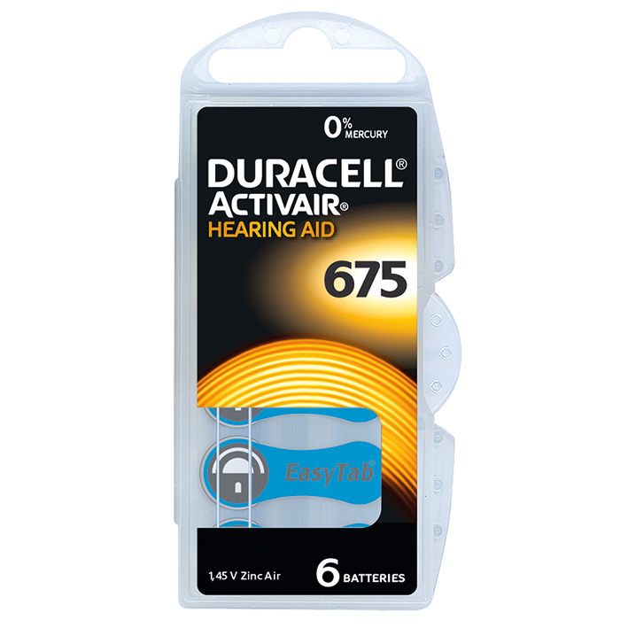 Batterie Activair Typ DA 675, 1,45 V für Hörgeräte