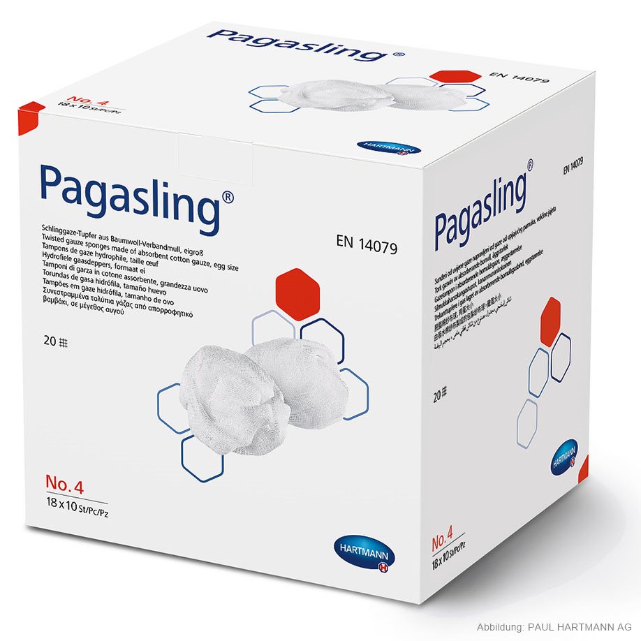 Pagasling Schlinggazetupfer steril Gr. 4, eigroß (10 Stck.)