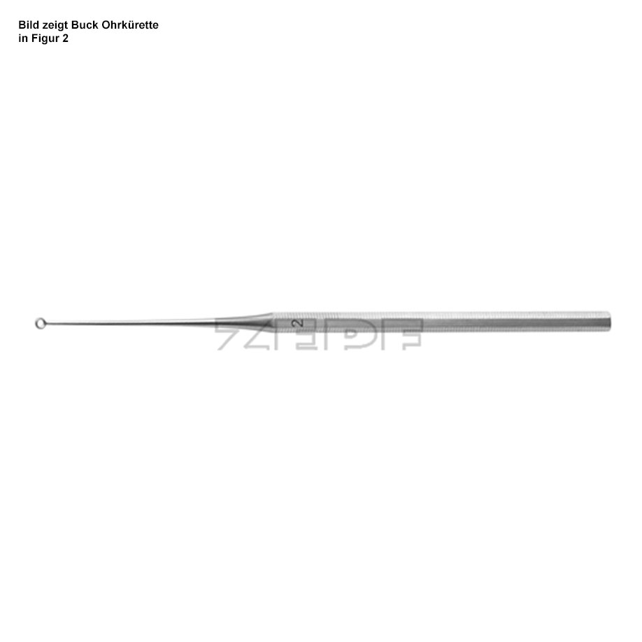 Buck Ohrkürette, gebogen, stumpf, Fig. 1, Ø 2,6 mm